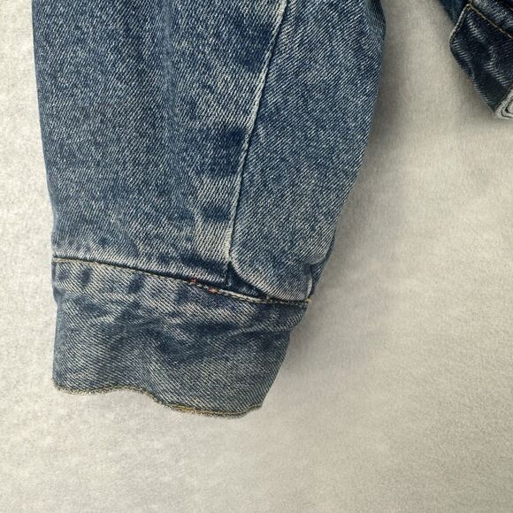 Vintage Geoffrey Beene Flannel Plaid Lined Denim Jacket Leather Collar Men's M - Picture 15 of 16